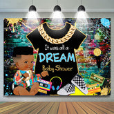 Lofaris Hip Hop Graffiti Wall A Dream Baby Shower Backdrop